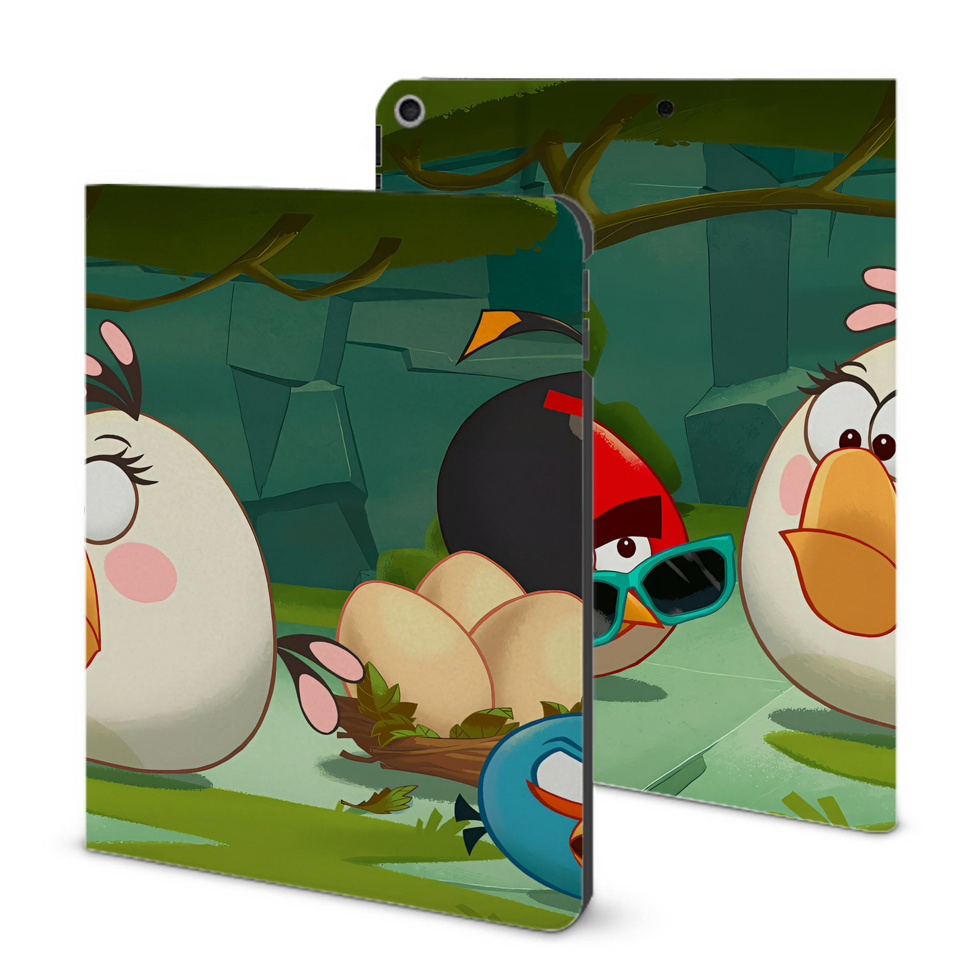 （画像用） Angry Birds アングリーバード IPad ケース ブック型 PUレザー TPU 耐衝撃 軽量 薄型 ペン収納なし 全面保護 IPad 各モデル対応
